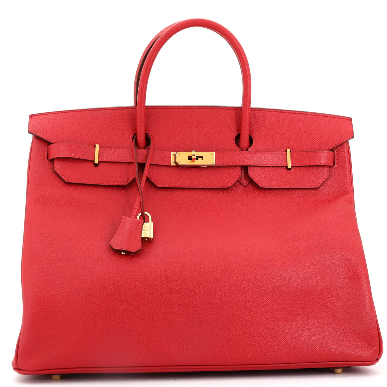 Birkin Handbag Rouge Vif Veau Grain Lisse with Gold Hardware 40 - Deep Luxury