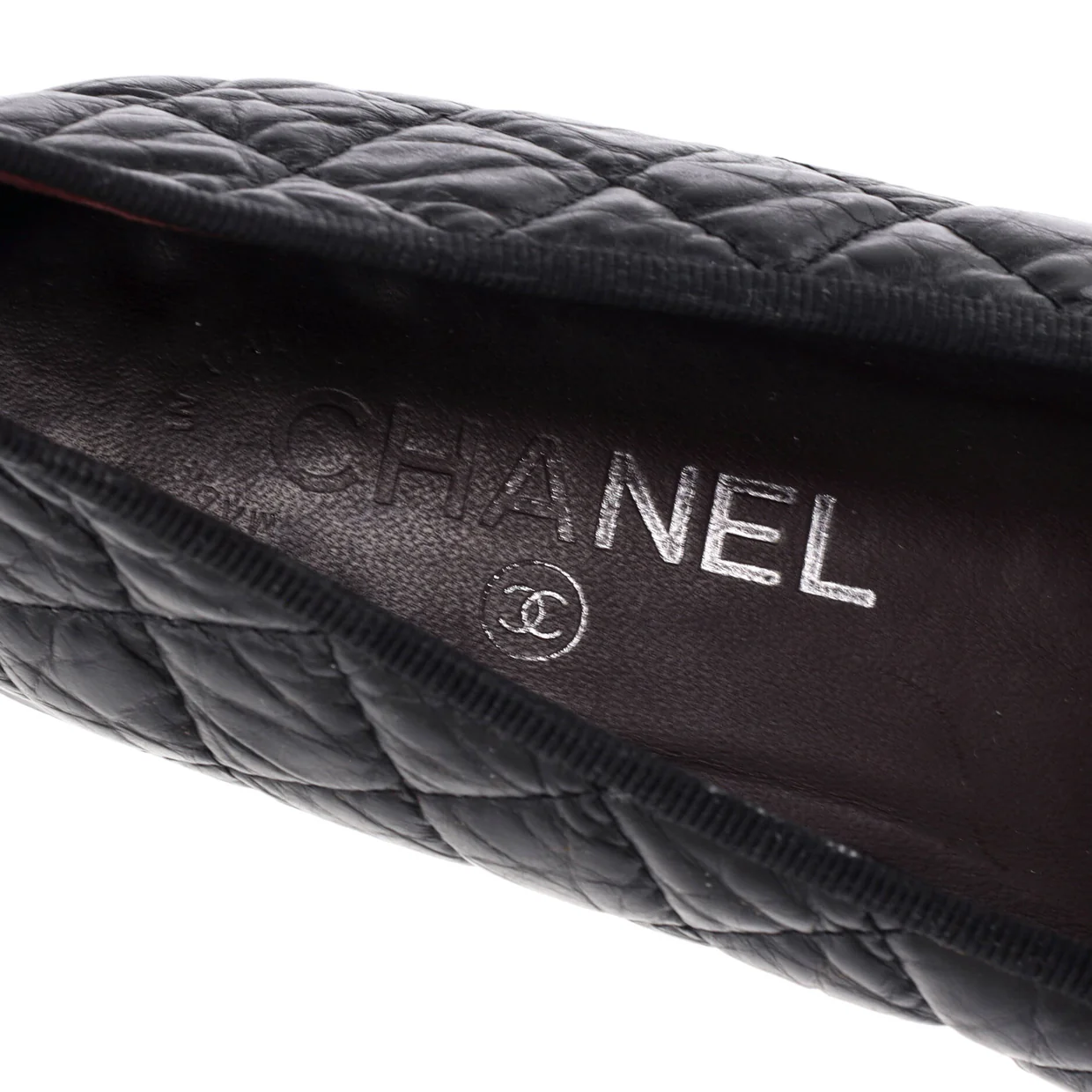 Women's CC Cap Toe Bow Ballerina Flats Quilted Leather - Deep Luxury