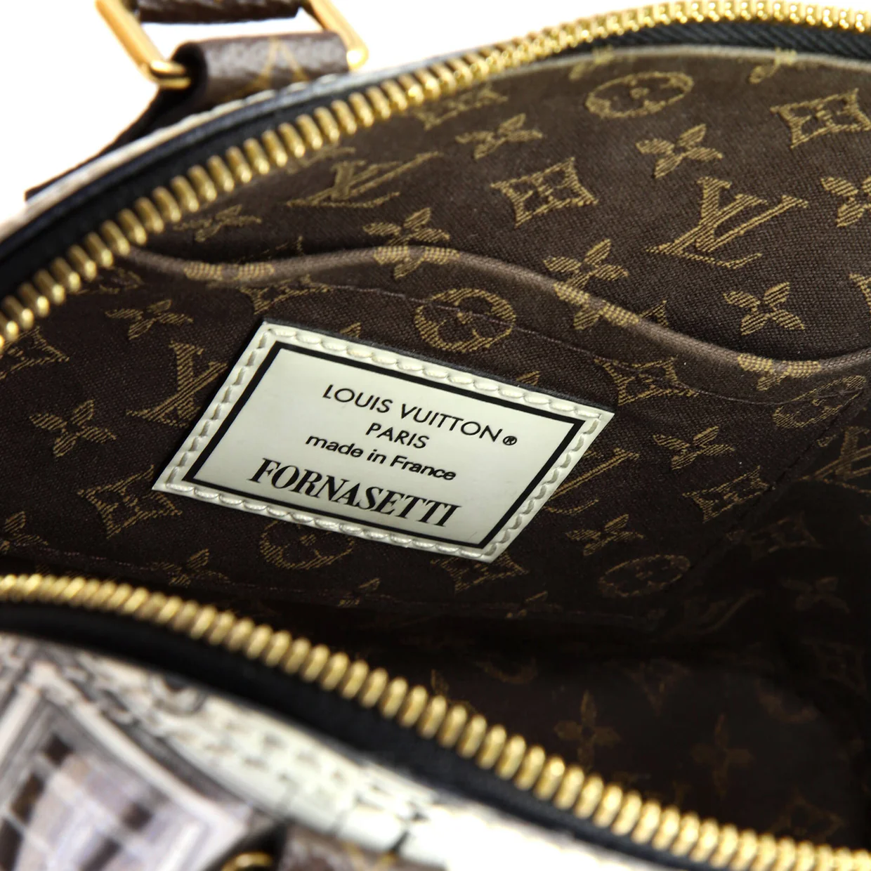 Alma Handbag Limited Edition Fornasetti Architettura Print Leather and Monogram Canvas BB - Deep Luxury