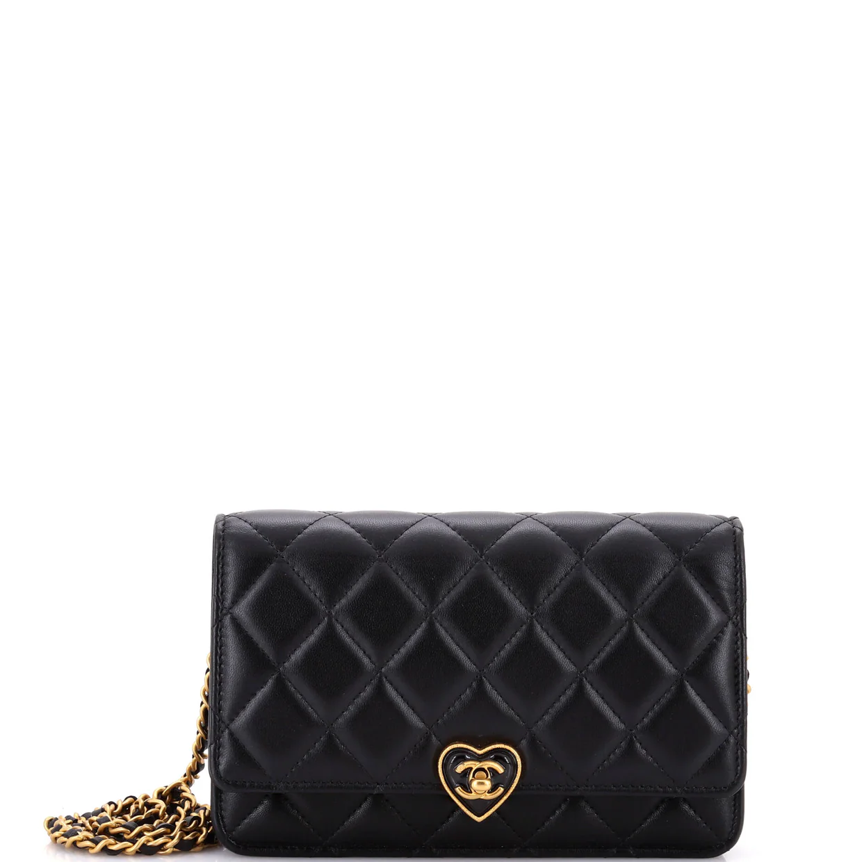 Coco Love CC Heart Wallet on Chain Quilted Lambskin - Deep Luxury
