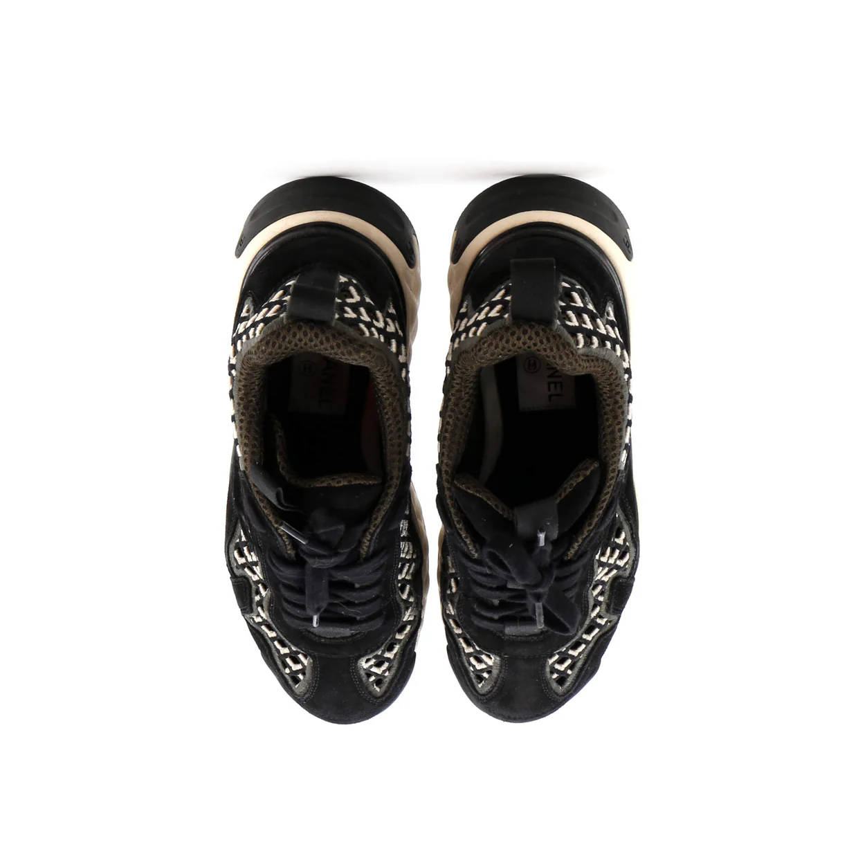 Women's CC Embroidery Sneakers Calfskin and Suede - Deep Luxury