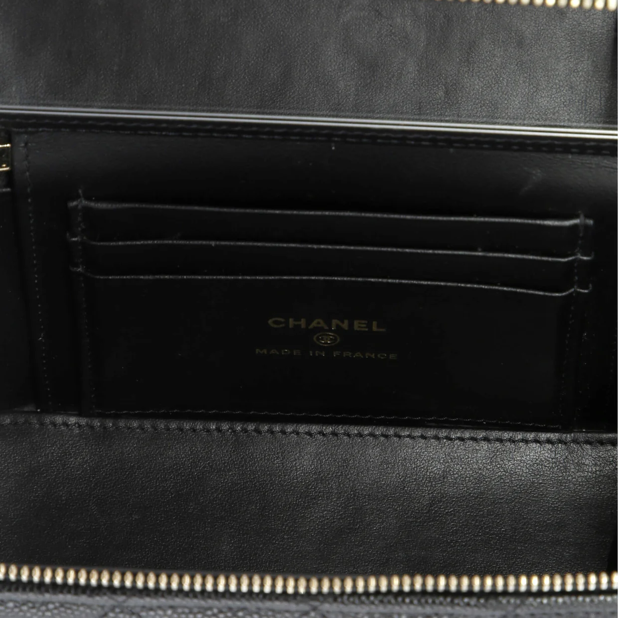 Coco Casino Vanity Case with Chain Quilted Caviar Small - Deep Luxury