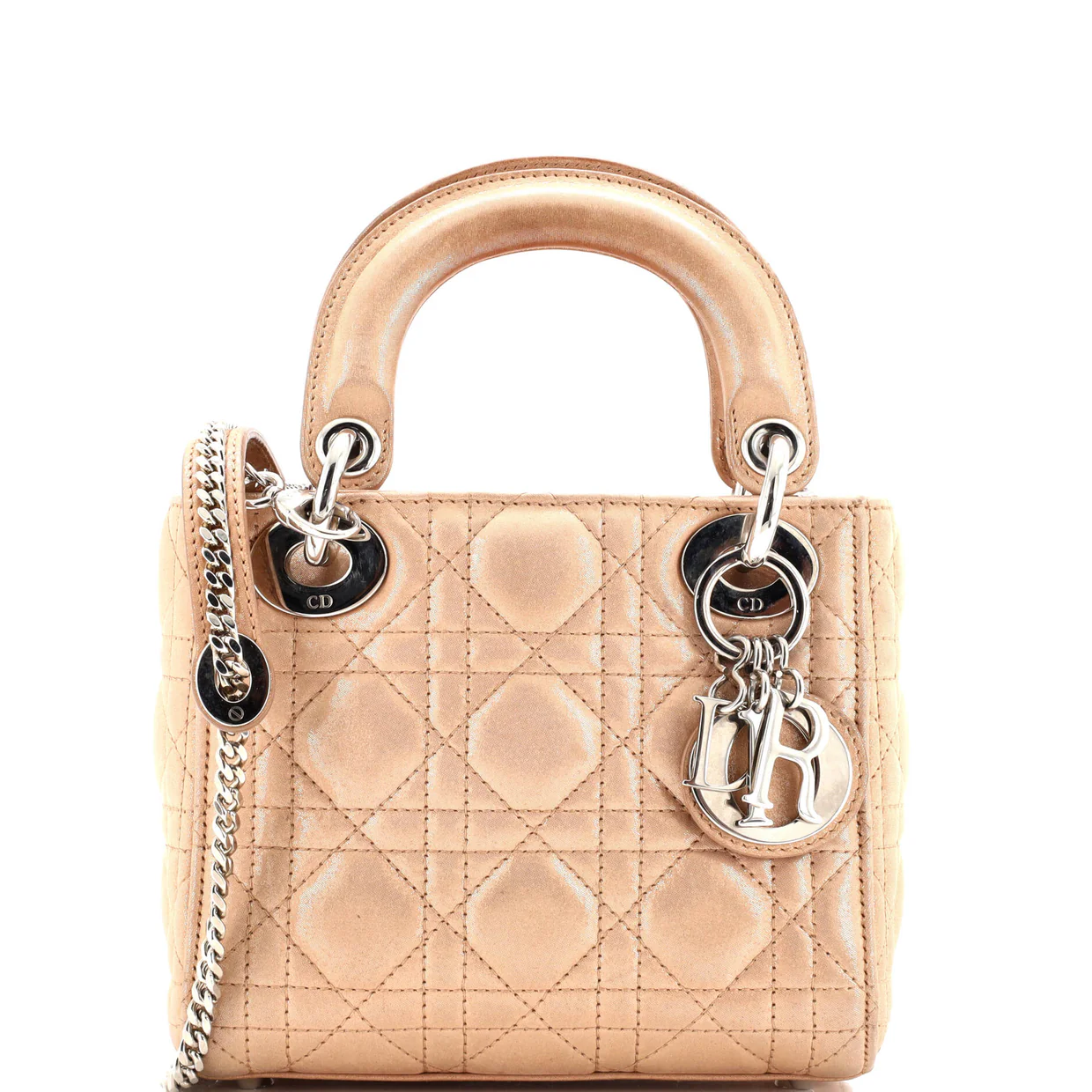 Lady Dior Chain Bag Cannage Quilt Iridescent Leather Mini - Deep Luxury