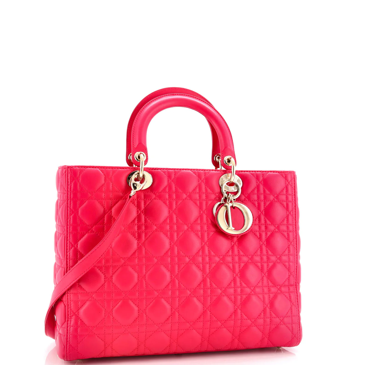 Lady Dior Bag Cannage Quilt Lambskin Large - Deep Luxury