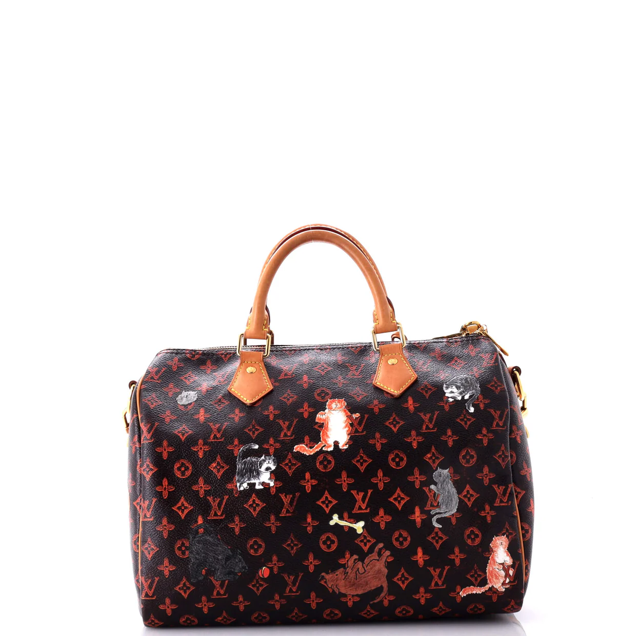 Speedy Bandouliere Bag Limited Edition Grace Coddington Catogram Canvas 30 - Deep Luxury