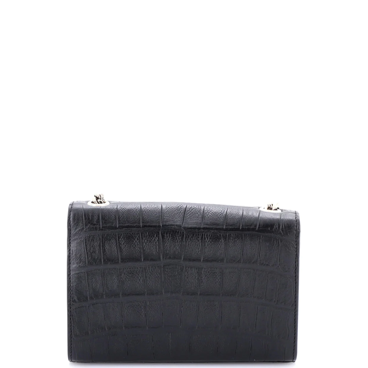 Classic Monogram Tassel Crossbody Bag Crocodile Embossed Leather Small - Deep Luxury