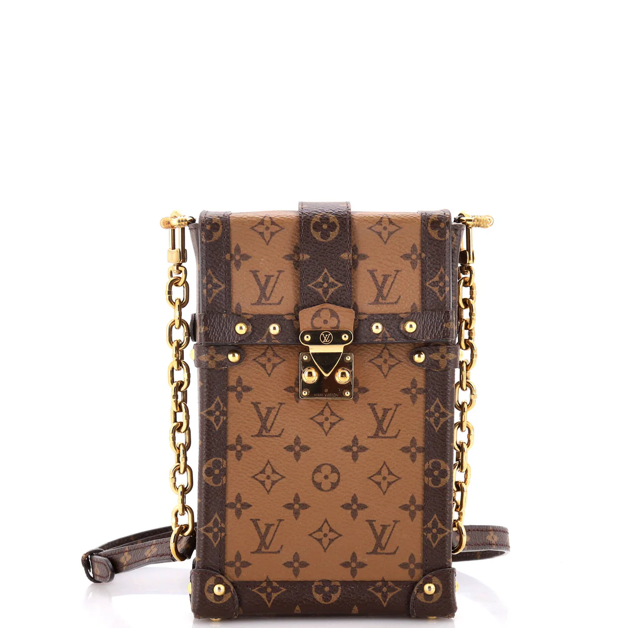 Vertical Trunk Pochette Reverse Monogram Canvas - Deep Luxury
