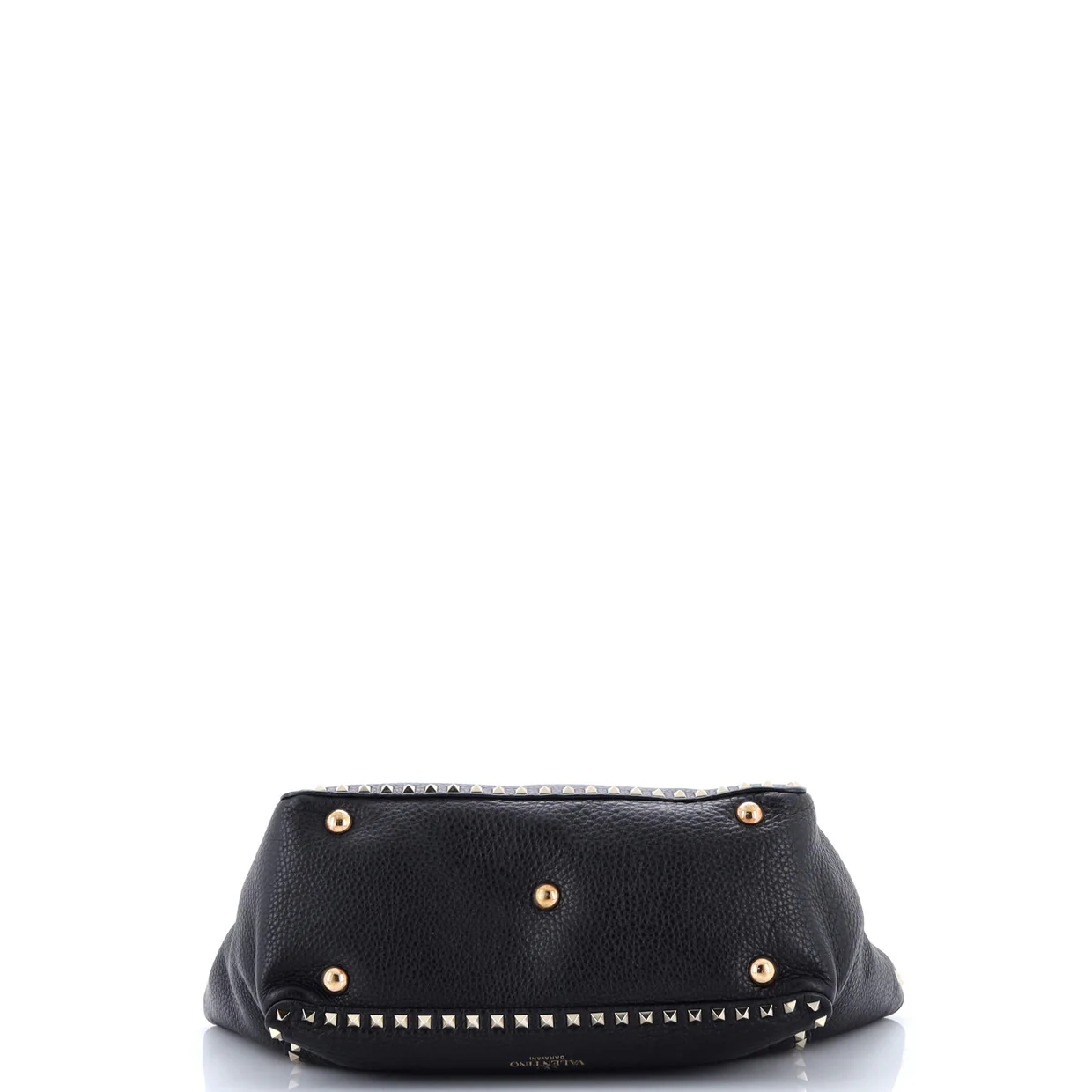 Rockstud Tote Pebbled Leather Medium - Deep Luxury