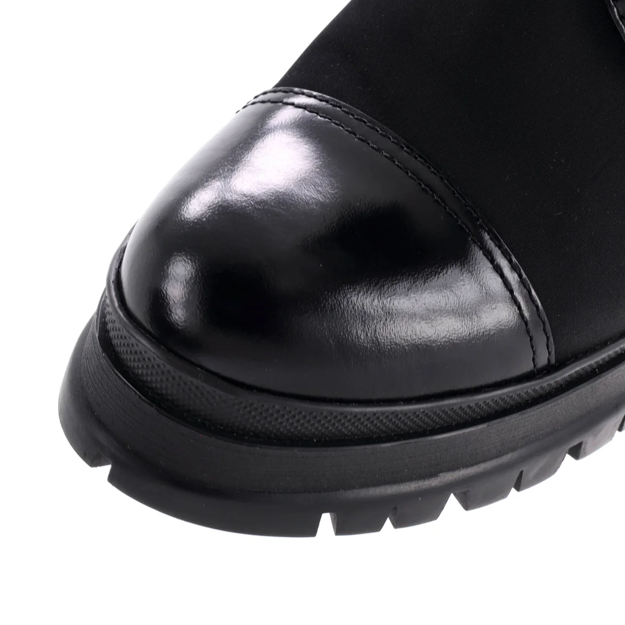 Women's Heeled Combat Boots Re-Nylon and Leather - Deep Luxury