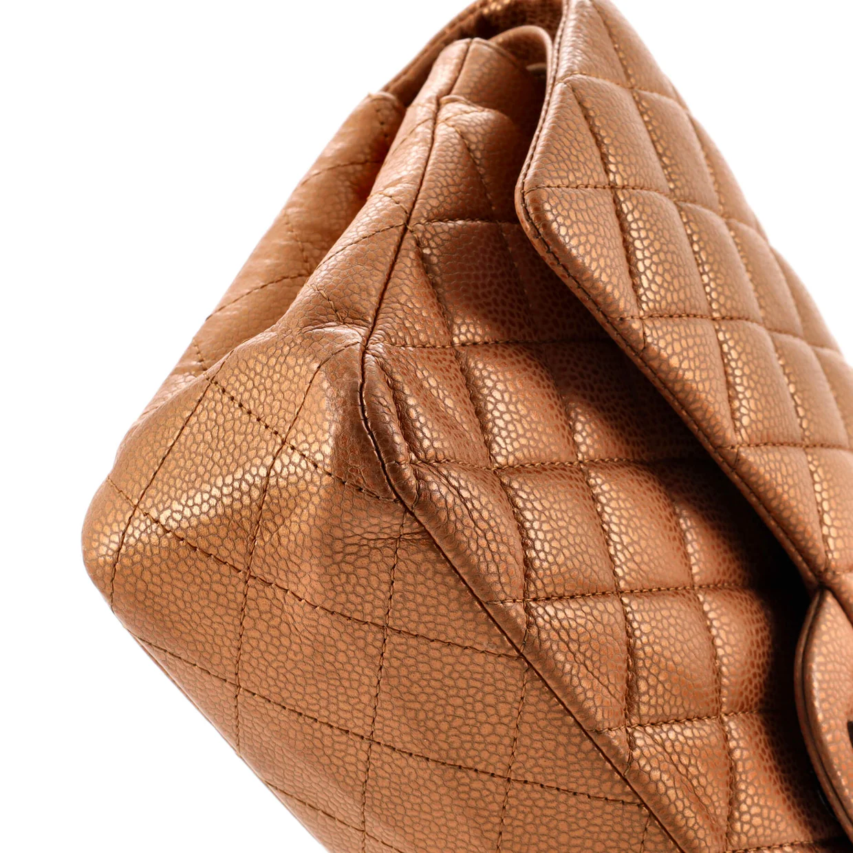 Classic Double Flap Bag Quilted Metallic Caviar Medium - Deep Luxury