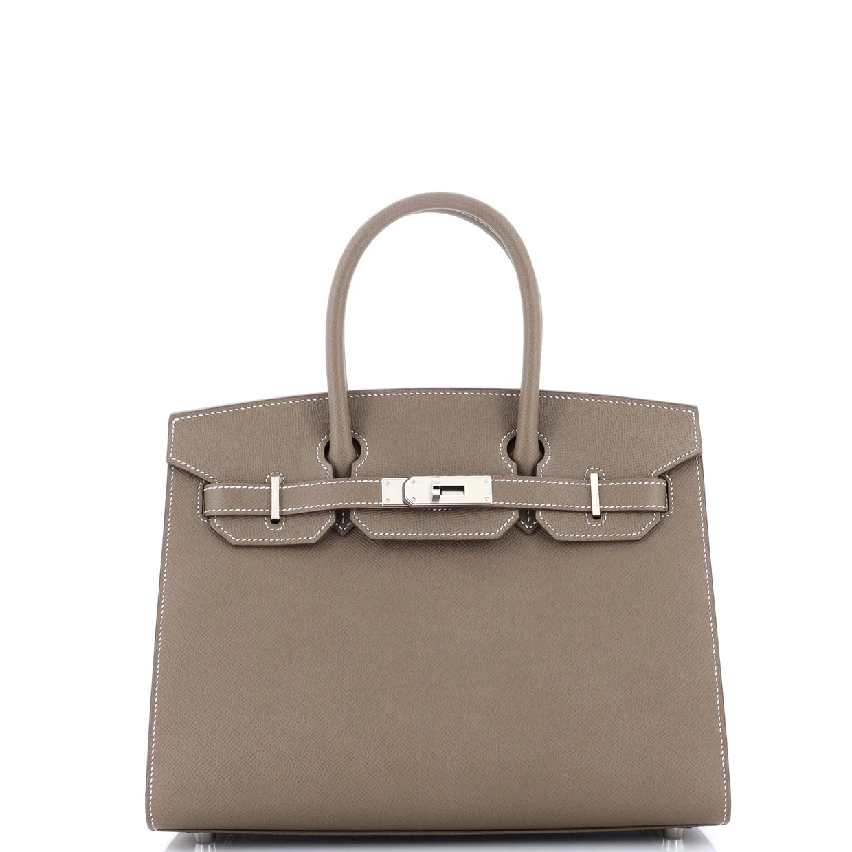 Birkin Sellier Bag Grey Epsom with Palladium Hardware 30 - Deep Luxury