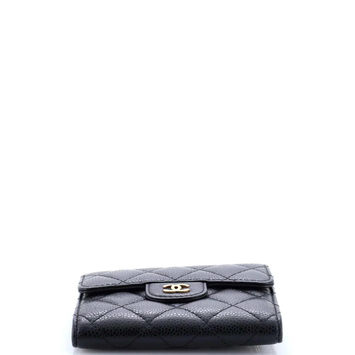 CC Compact Classic Flap Wallet Quilted Caviar - Deep Luxury