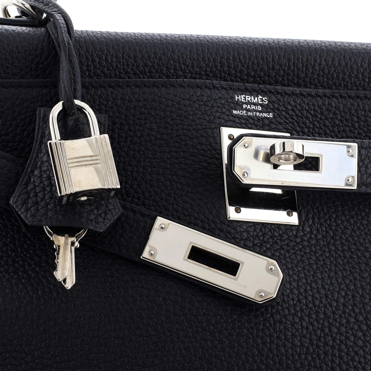 Kelly Handbag Noir Togo with Palladium Hardware 28 - Deep Luxury