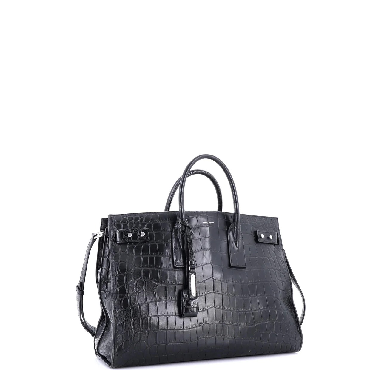 Sac de Jour Souple Bag Crocodile Embossed Leather Large - Deep Luxury