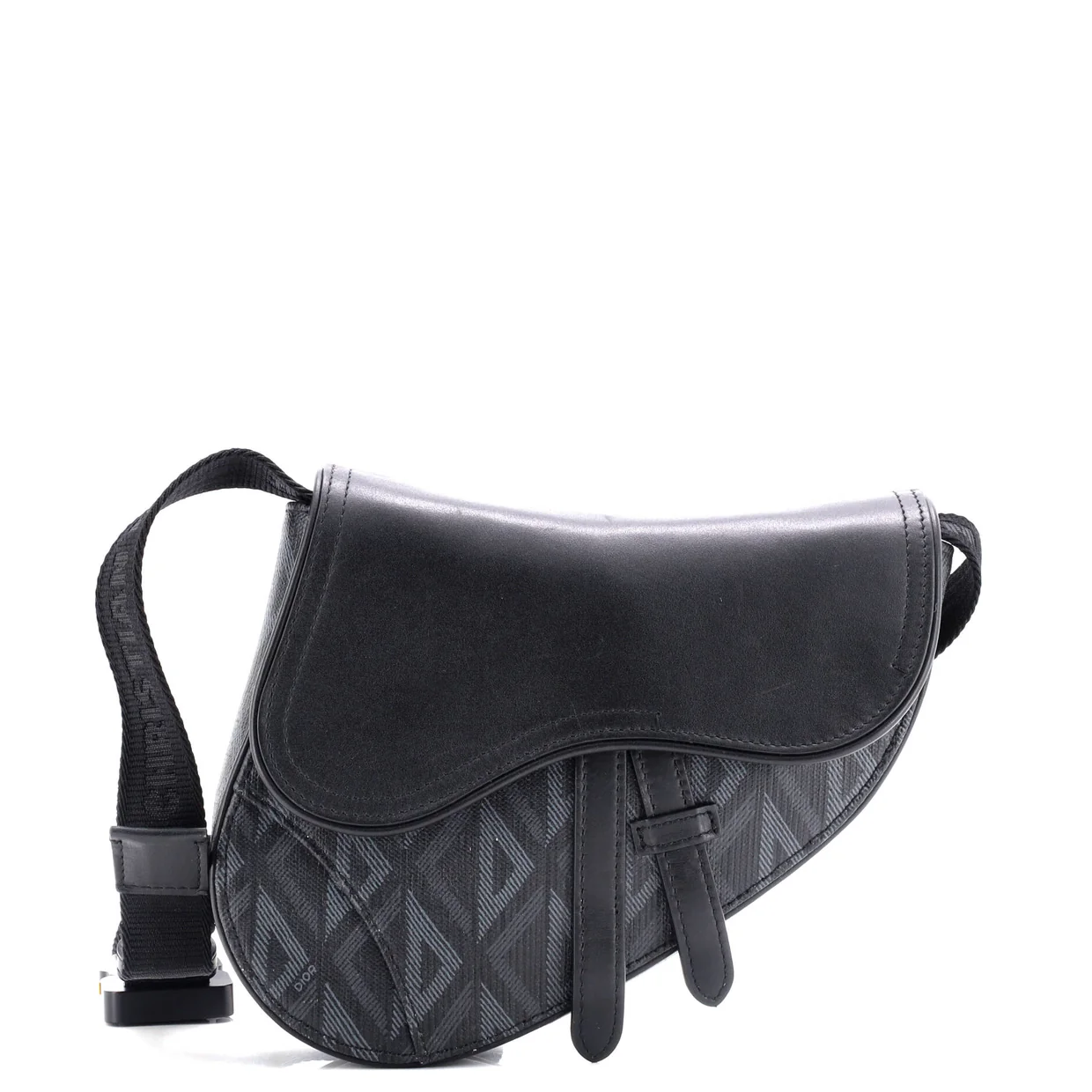 CD Buckle Saddle Belt Bag CD Diamond Coated Canvas and Leather - Deep Luxury