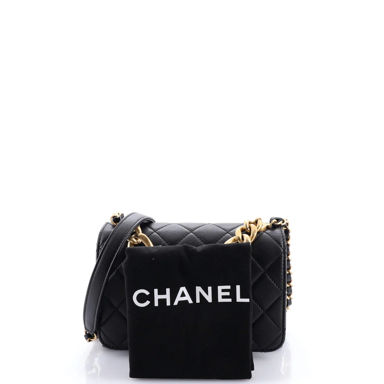 Pearl Boy Chain Flap Bag Quilted Calfskin Mini - Deep Luxury