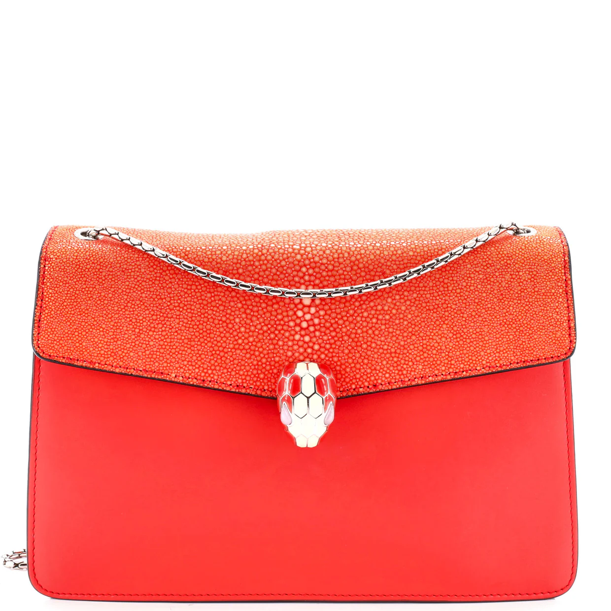 Serpenti Forever Shoulder Bag Leather and Stingray Medium - Deep Luxury