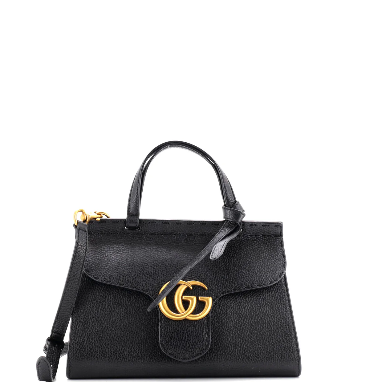 GG Marmont Top Handle Bag Leather Mini - Deep Luxury