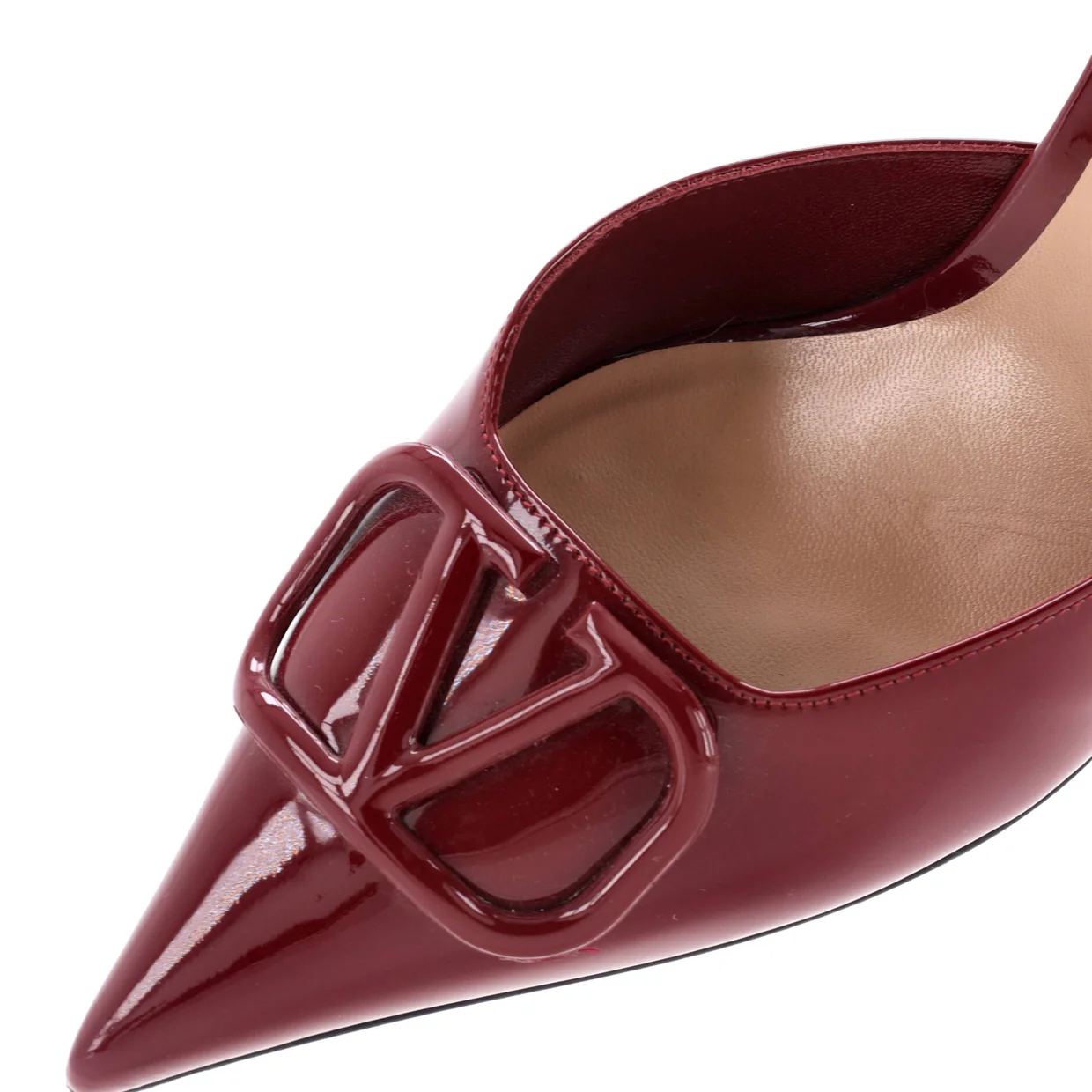 Women's VLogo Heeled Mules Patent 80 - Deep Luxury