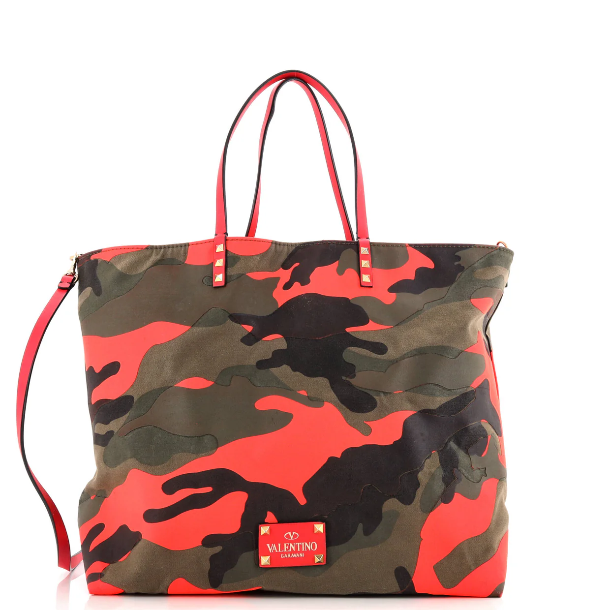 Rockstud Open Reversible Convertible Tote Camo Nylon Medium - Deep Luxury