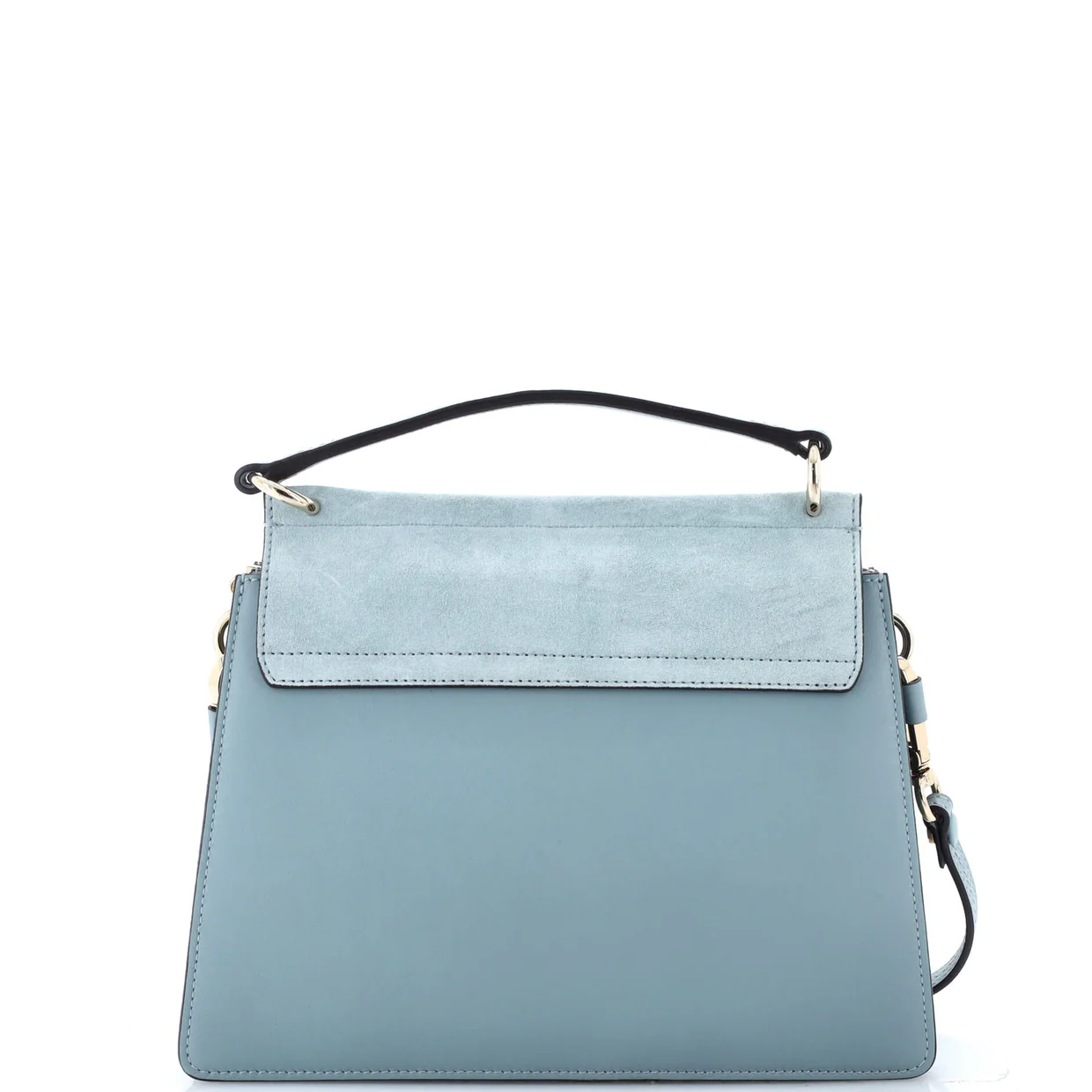 Faye Top Handle Bag Leather and Suede Small - Deep Luxury