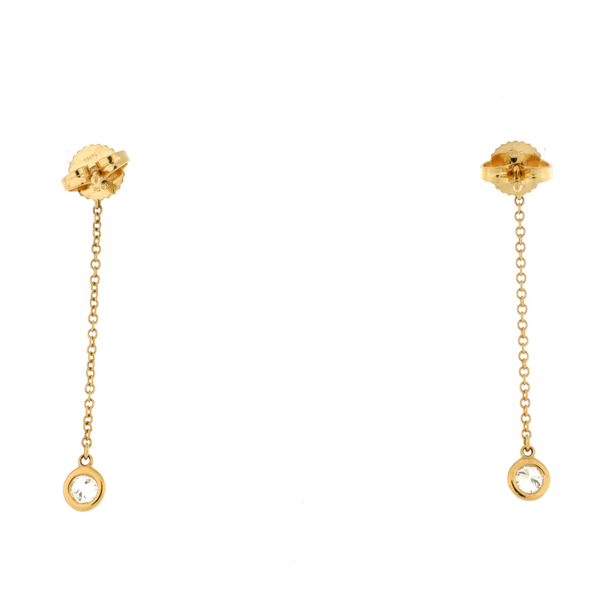 Elsa Peretti Diamonds By The Yard Drop Earrings 18K Yellow Gold with Diamonds .39CT - Deep Luxury