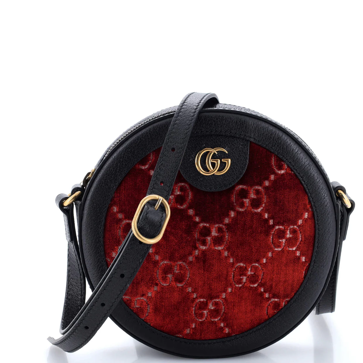 Ophidia Round Shoulder Bag GG Velvet Mini - Deep Luxury