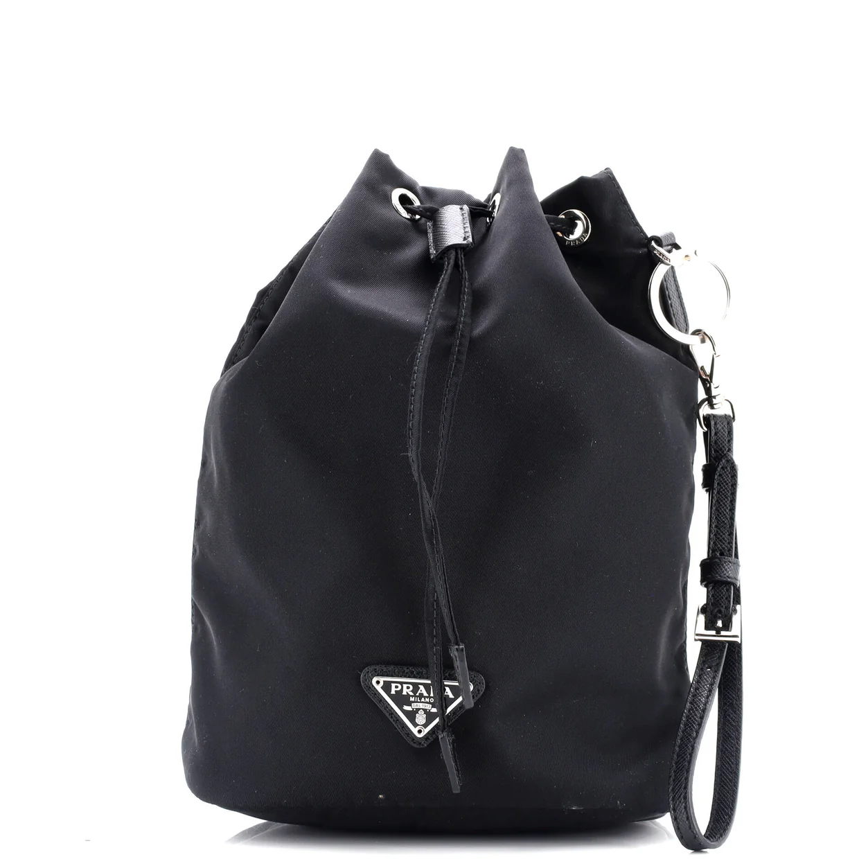 Drawstring Wristlet Bucket Bag Tessuto Small - Deep Luxury