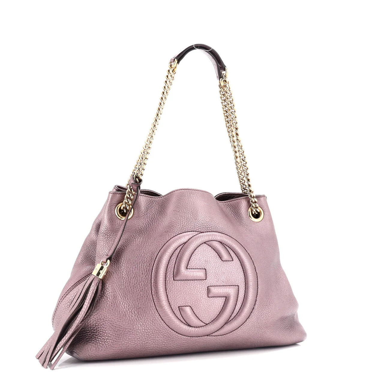 Soho Chain Strap Shoulder Bag Leather Medium - Deep Luxury