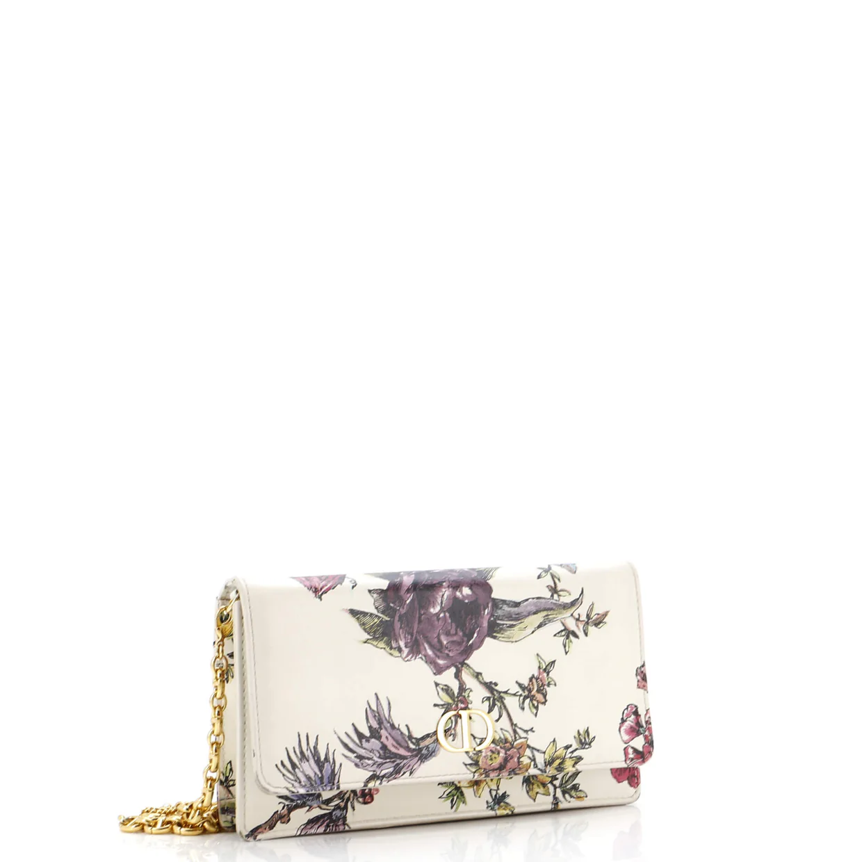 Caro Wallet on Chain Pouch Printed Leather - Deep Luxury