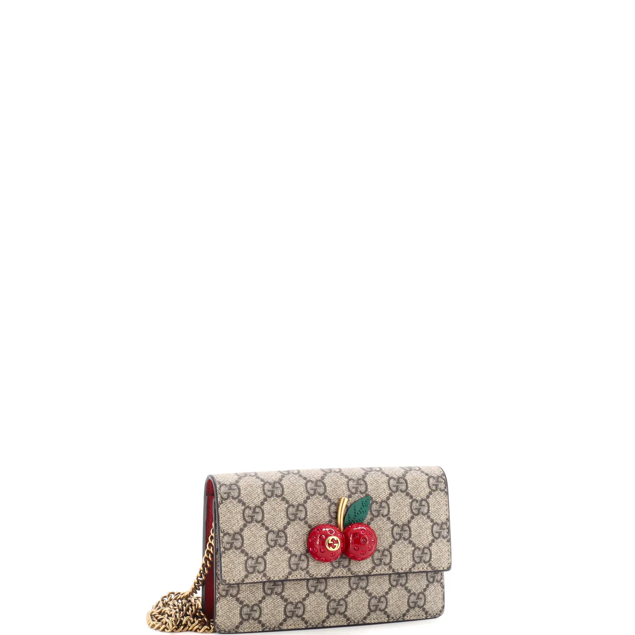 Cherries Wallet on Chain GG Coated Canvas Mini - Deep Luxury