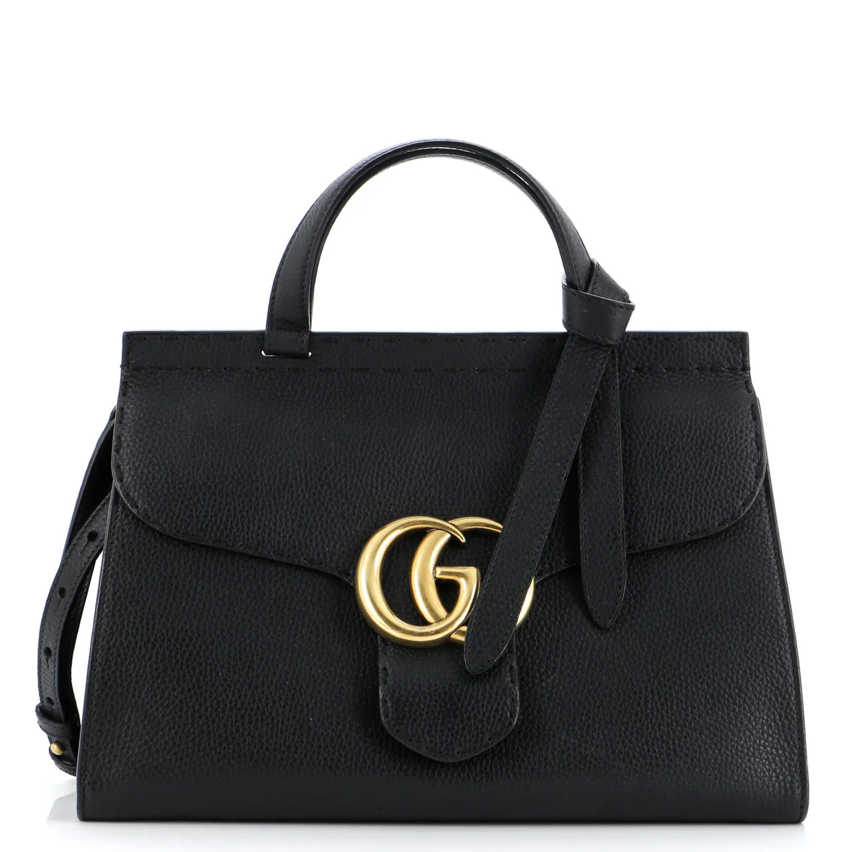 GG Marmont Top Handle Bag Leather Small - Deep Luxury