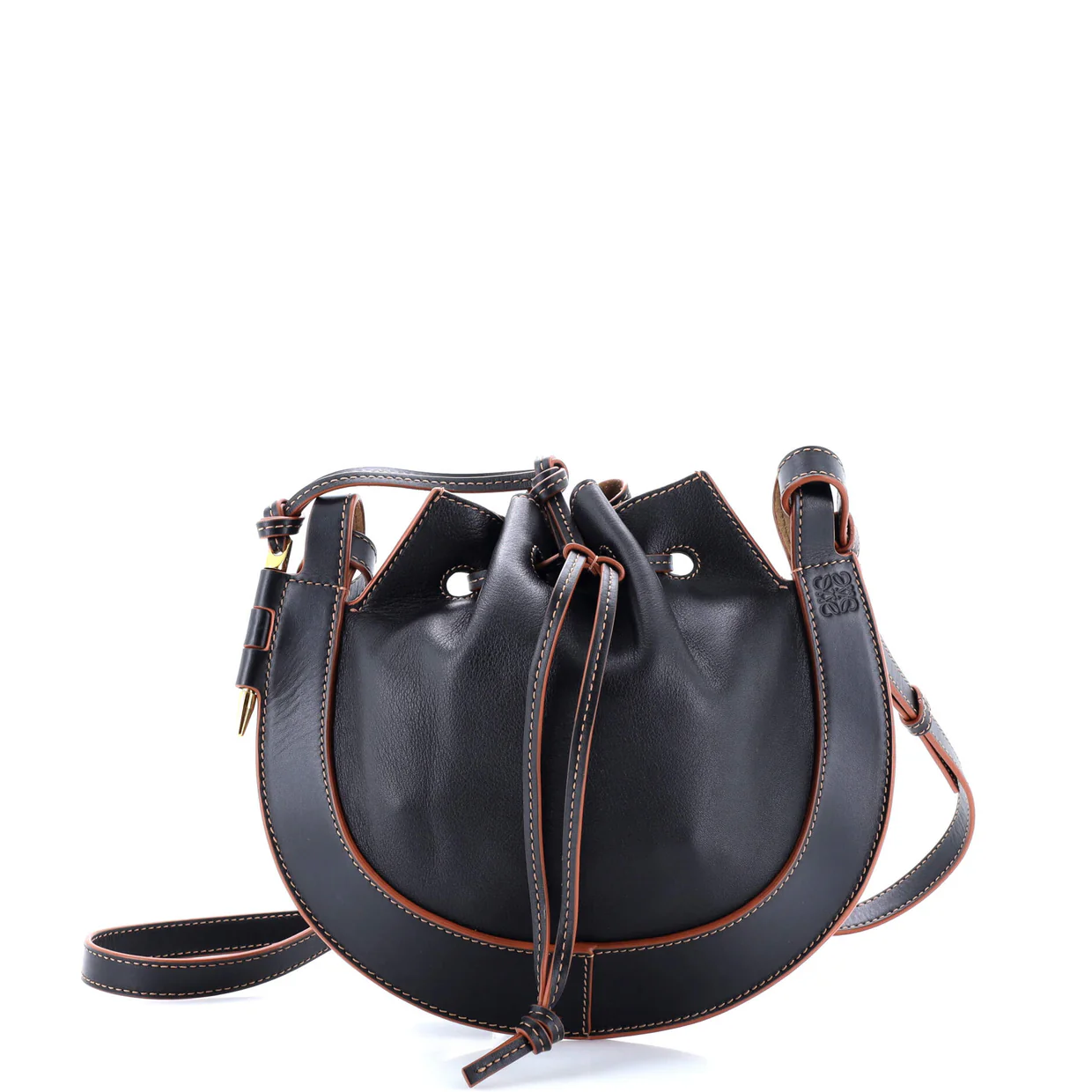Horseshoe Crossbody Bag Leather Small - Deep Luxury