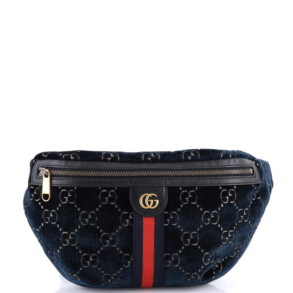 Ophidia Zip Belt Bag GG Velvet - Deep Luxury