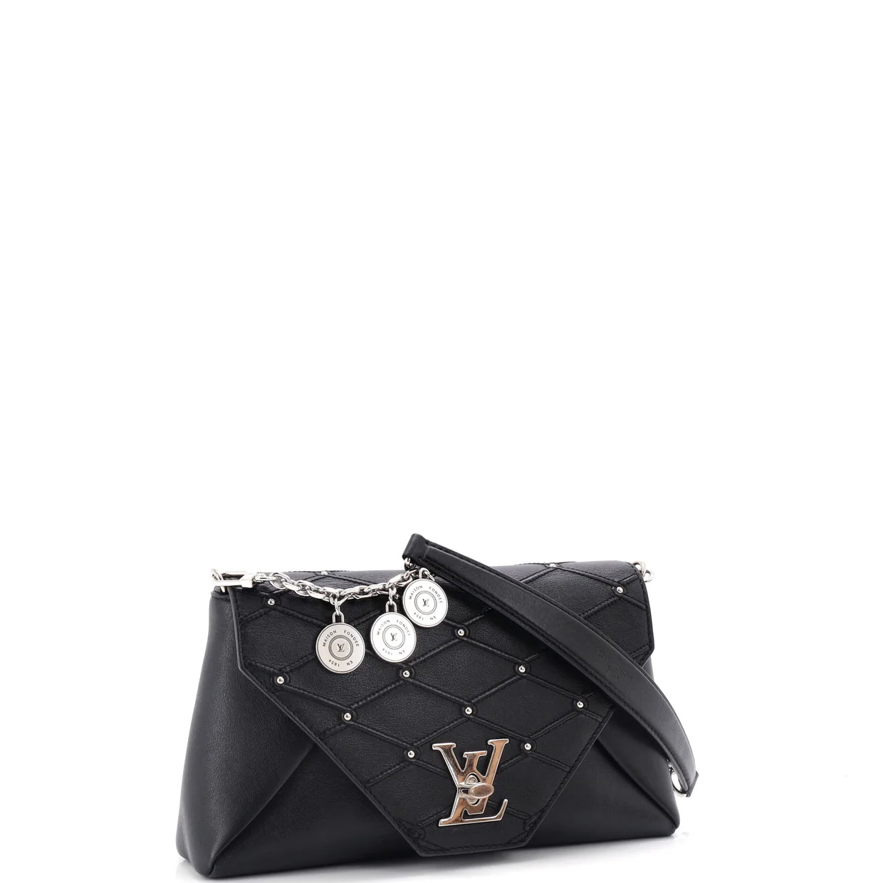 Love Note Chain Clutch Studded Quilted Leather - Deep Luxury