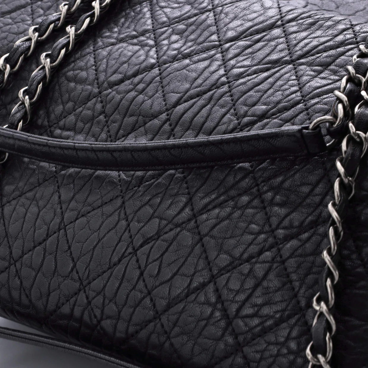 Front Pocket Shopping Tote Quilted Calfskin Medium - Deep Luxury