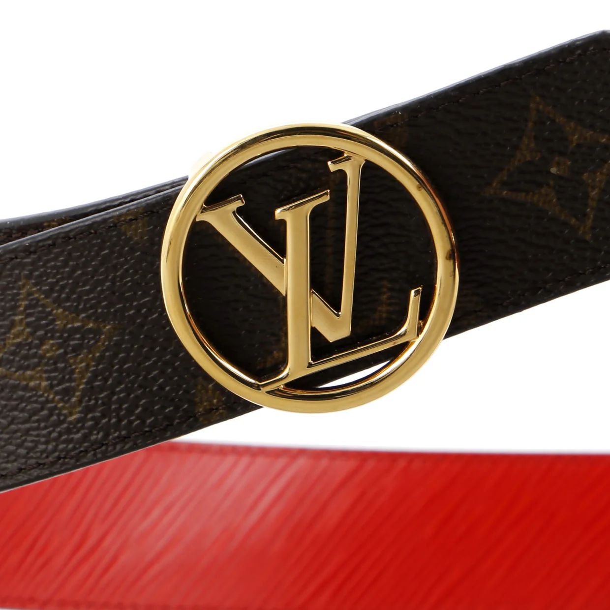 LV Circle Reversible Belt Monogram Canvas and Leather Medium - Deep Luxury