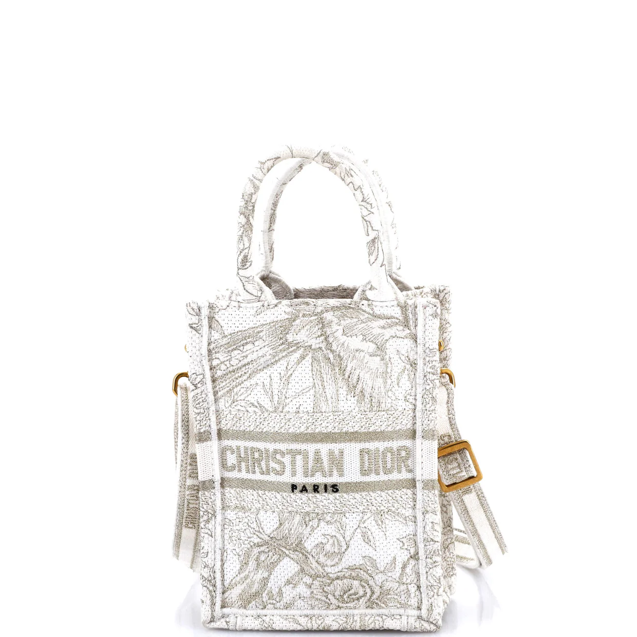 Book Tote Phone Bag Embroidered Canvas Mini - Deep Luxury