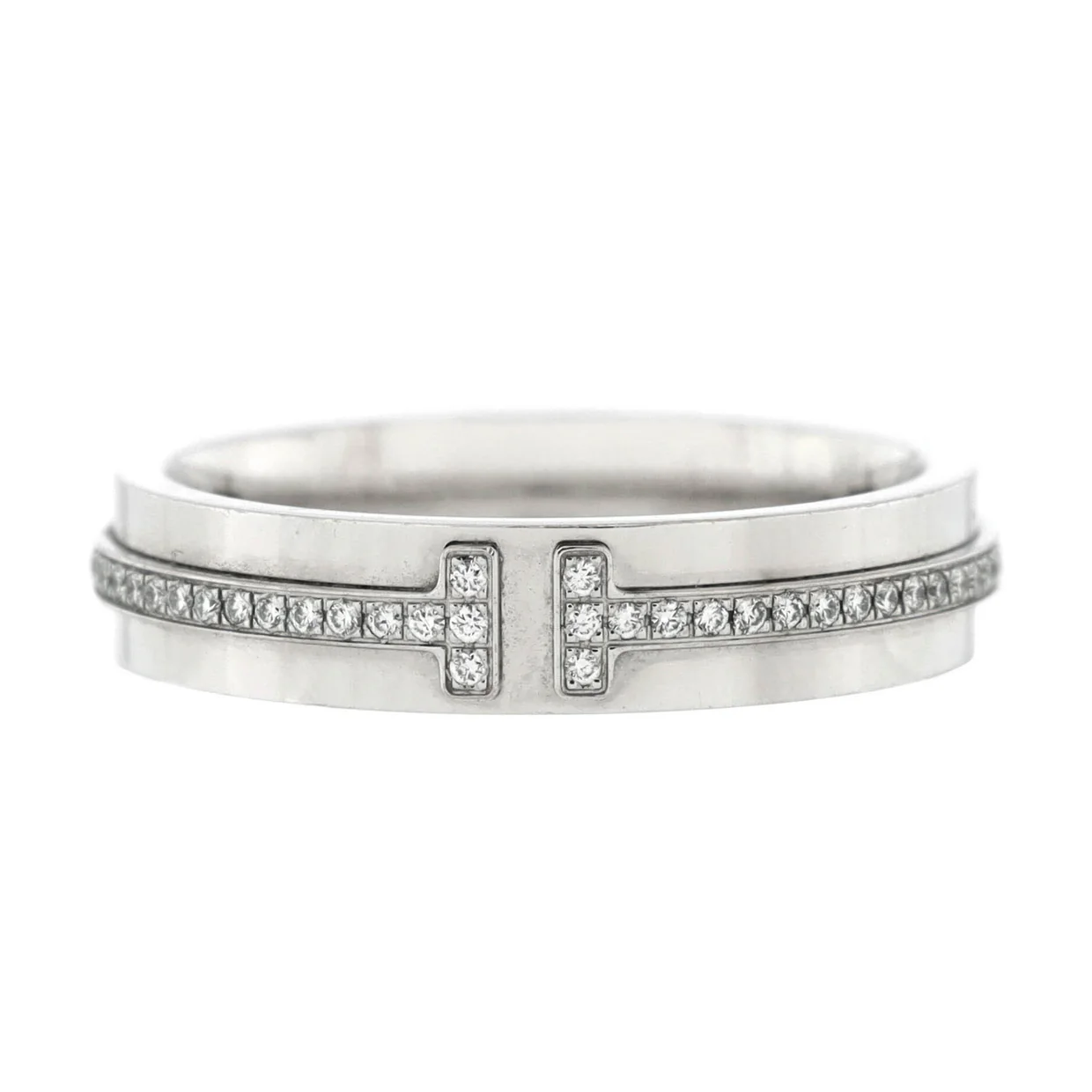 Tiffany T Ring 18K White Gold and Diamonds Narrow - Deep Luxury