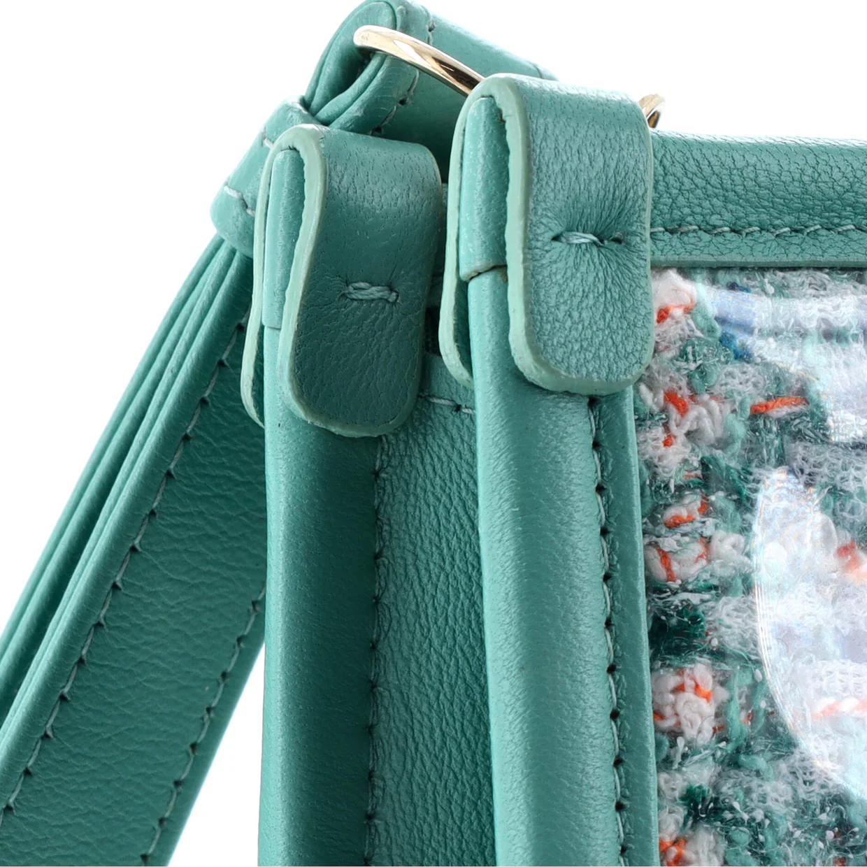 Logo Wristlet Clutch PVC Over Quilted Tweed Large - Deep Luxury