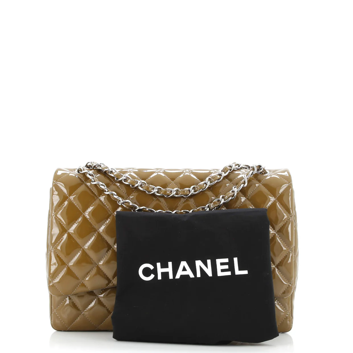 Classic Double Flap Bag Quilted Patent Jumbo - Deep Luxury