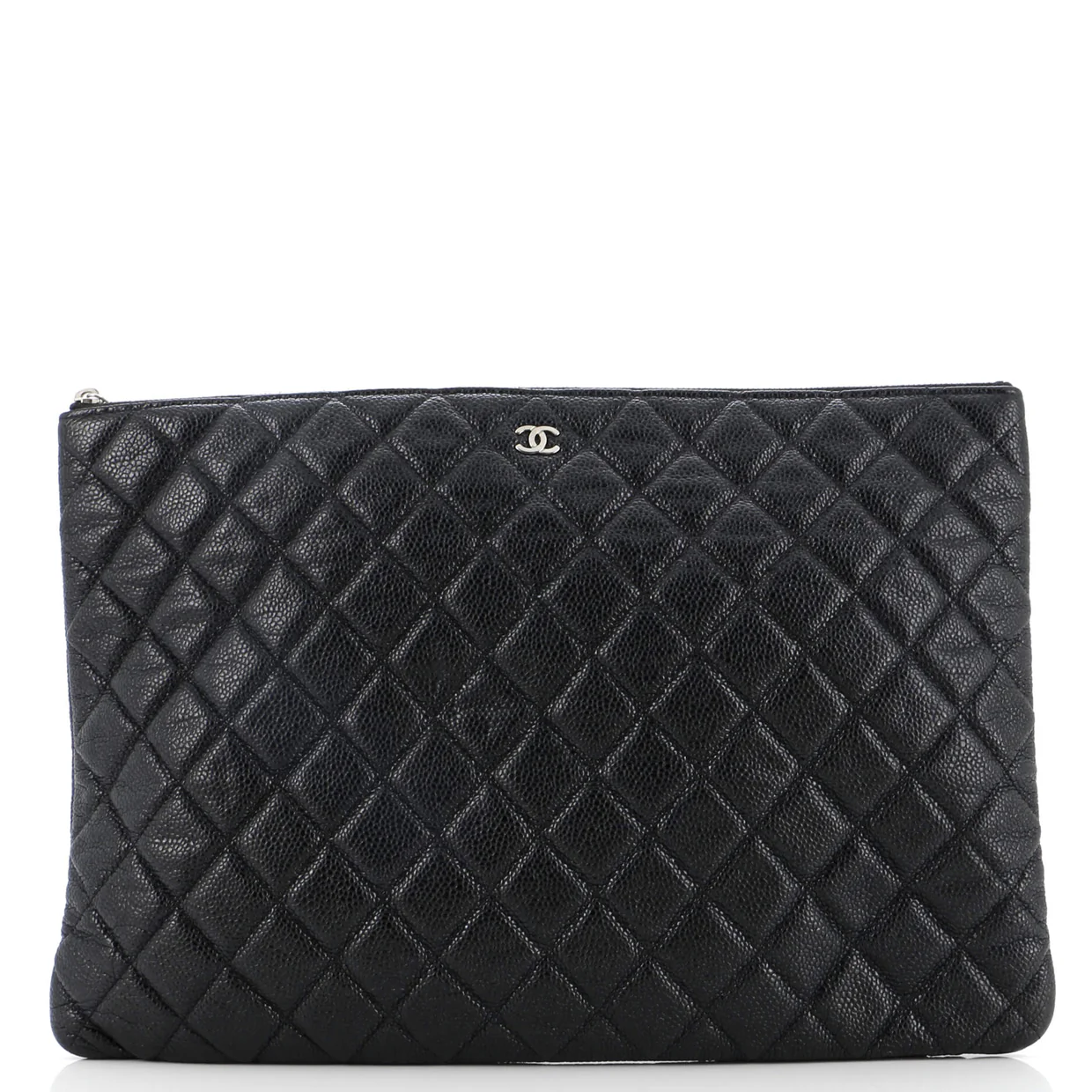 O Case Clutch Quilted Caviar Large - Deep Luxury