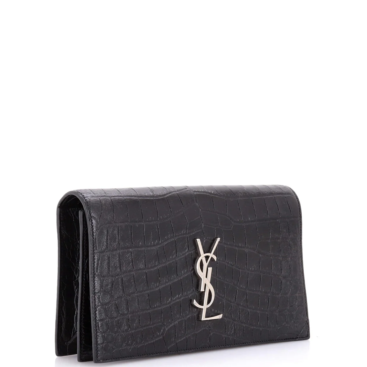 Classic Monogram Clutch Crocodile Embossed Leather Large - Deep Luxury