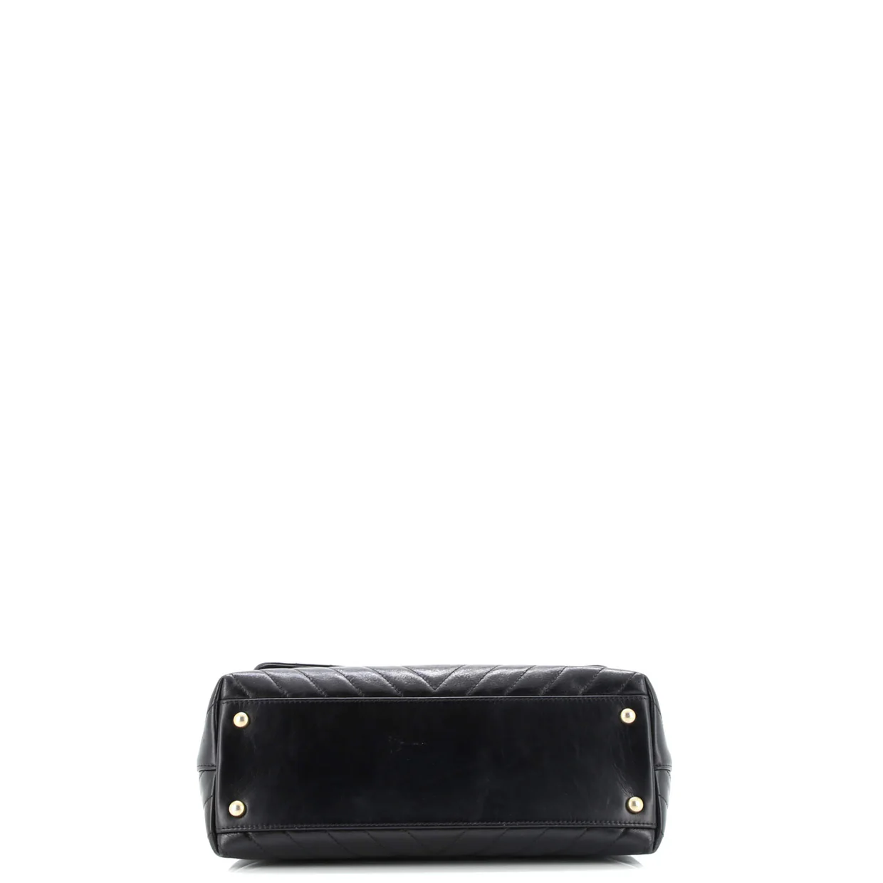 Coco Top Handle Bag Chevron Calfskin Small - Deep Luxury