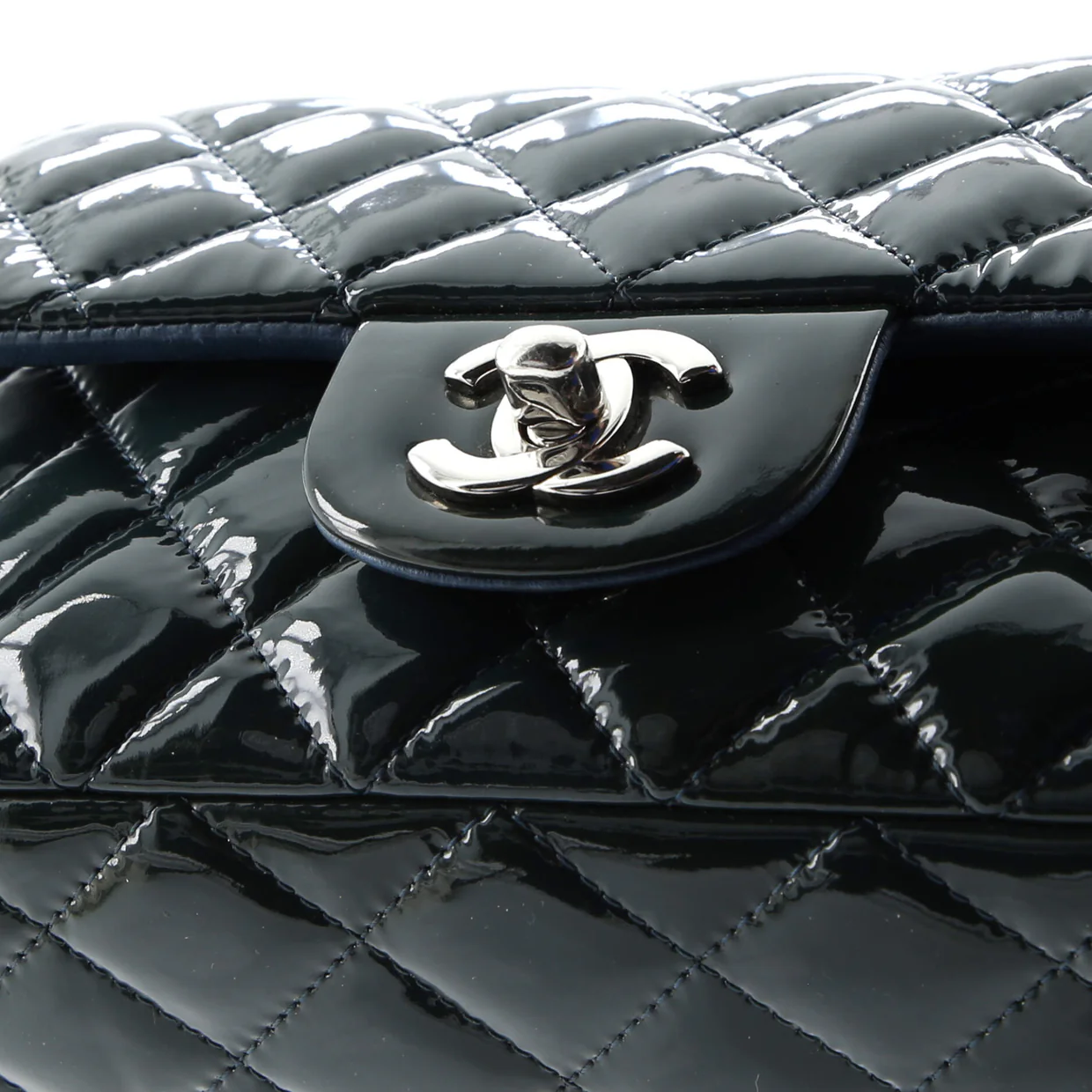 Classic Single Flap Bag Quilted Patent Mini - Deep Luxury