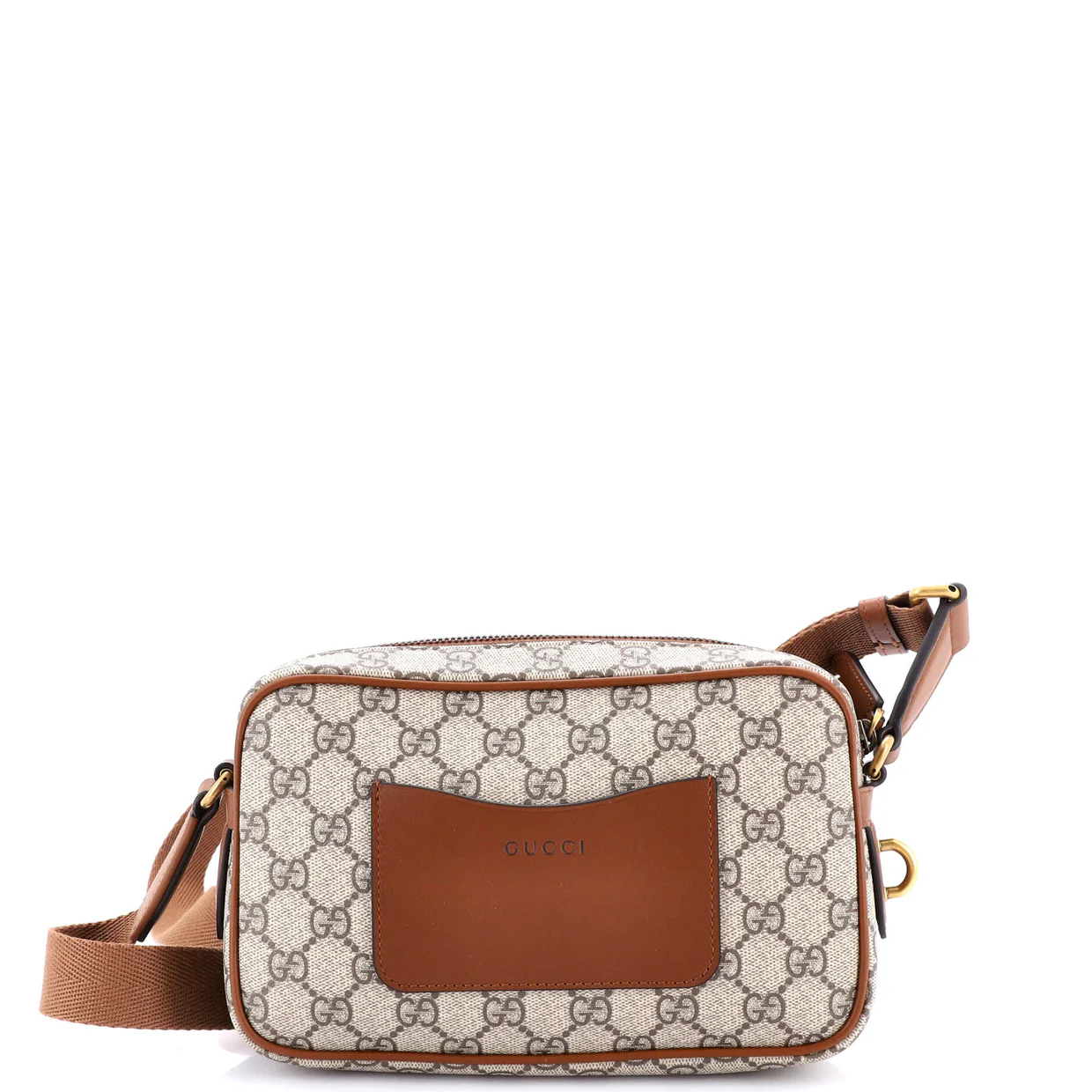 Emblem Crossbody Bag GG Coated Canvas with Leather Small - Deep Luxury