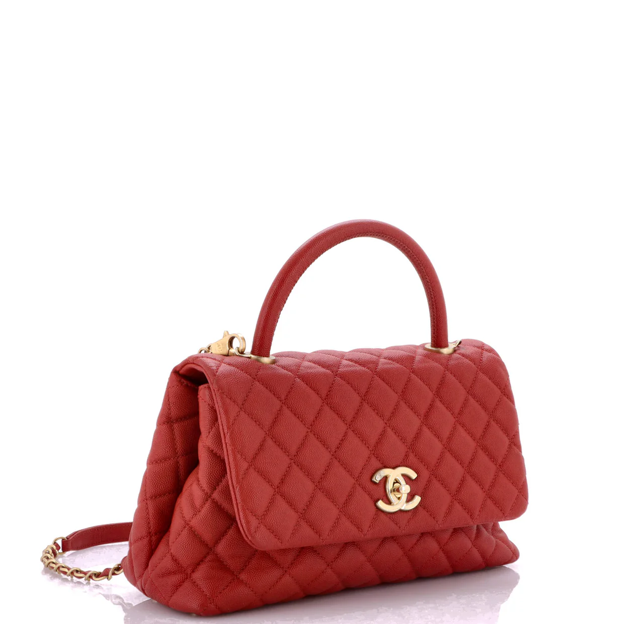 Coco Top Handle Bag Quilted Caviar Small - Deep Luxury