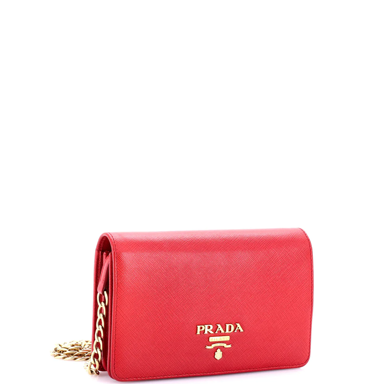 Chain Wallet Crossbody Saffiano Leather - Deep Luxury