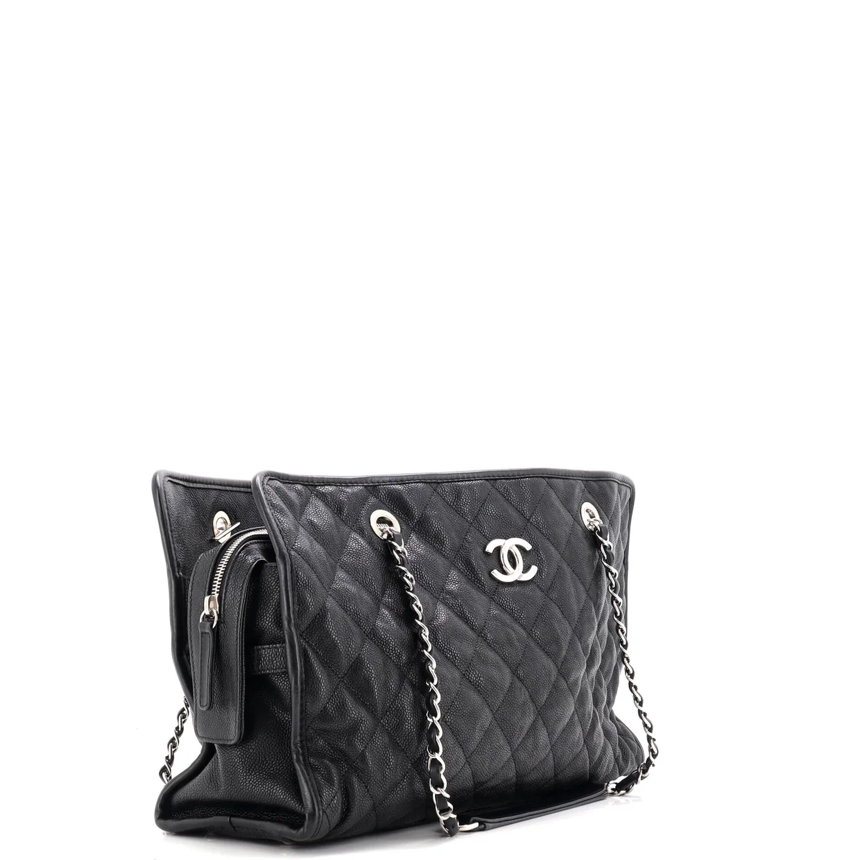 French Riviera Tote Quilted Caviar Large - Deep Luxury