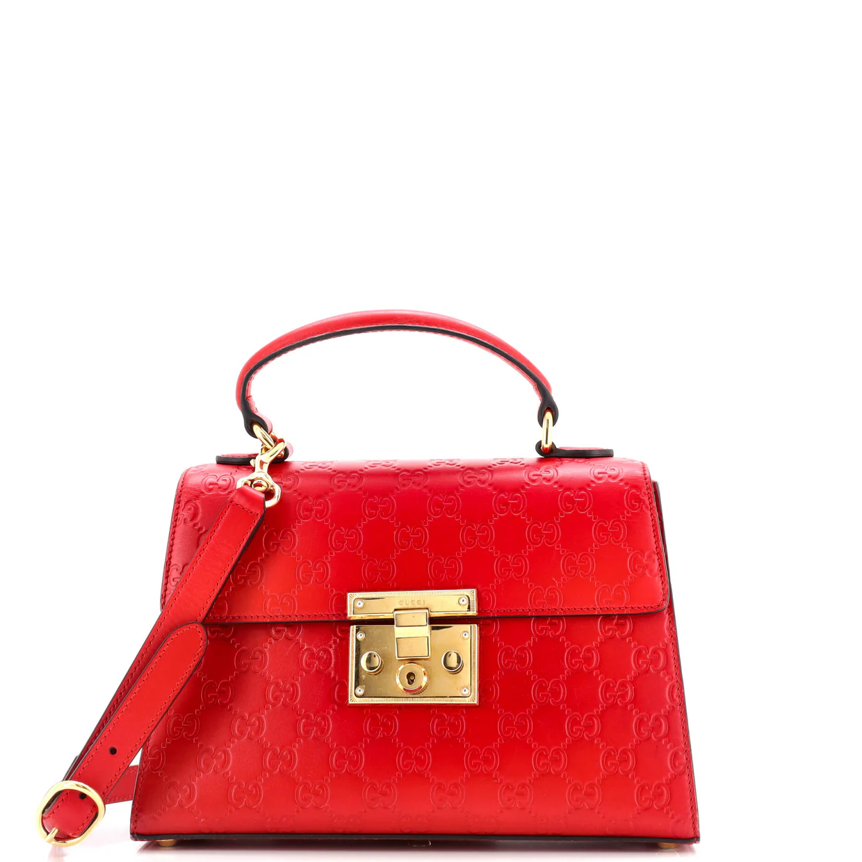 Padlock Top Handle Bag Guccissima Leather Small - Deep Luxury